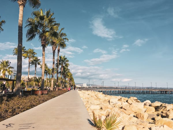 sunny Limassol old harbour molos